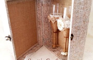 Estuche decoupage para copas decoradas vintage hecho a mano