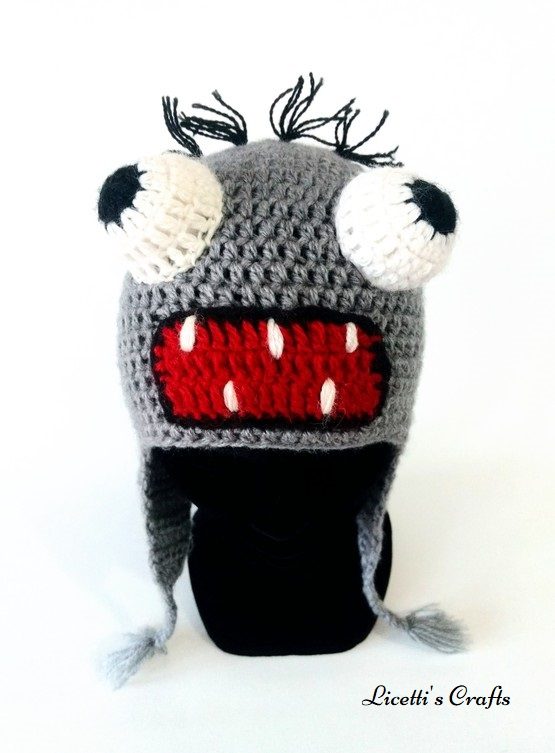 Gorro lana alpaca artesanal monstruo gris