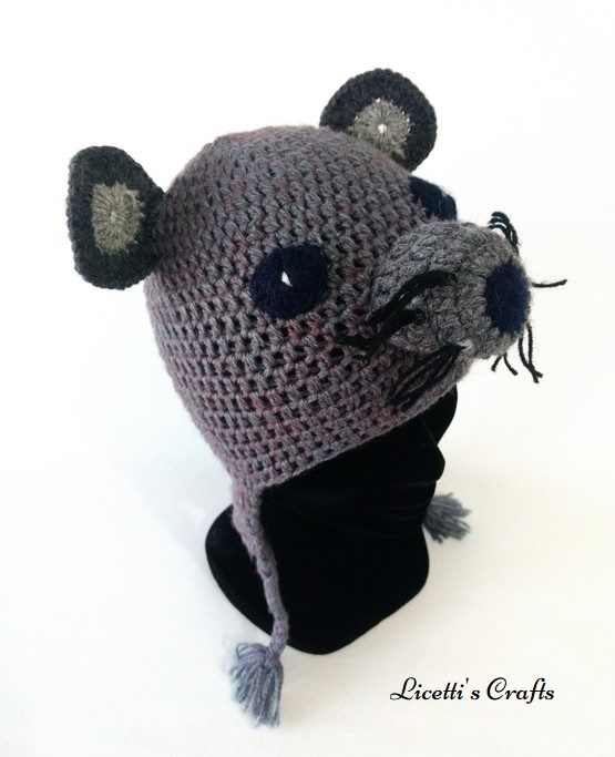 Gorro lana alpaca hecho a mano ratón