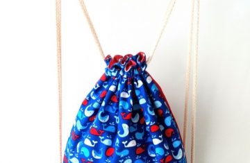 Mochila reversible ballenas hecha a mano