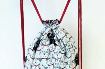 Mochila reversible gatos hecha a mano