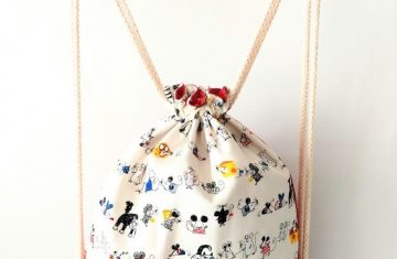 Mochila reversible ratones roja hecha a mano