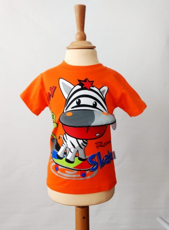 Camiseta manga corta "Cebra naranja" - Imagen 2