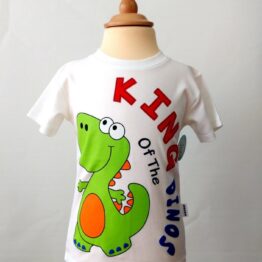 Camiseta dinosaurio relieve "King blanco"