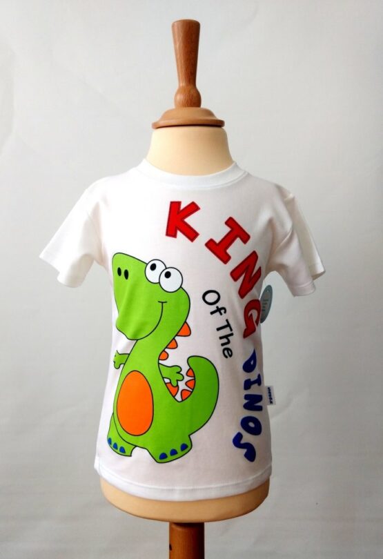 Camiseta dinosaurio relieve "King blanco"