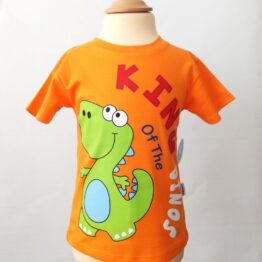 Camiseta dinosaurio relieve "King naranja"