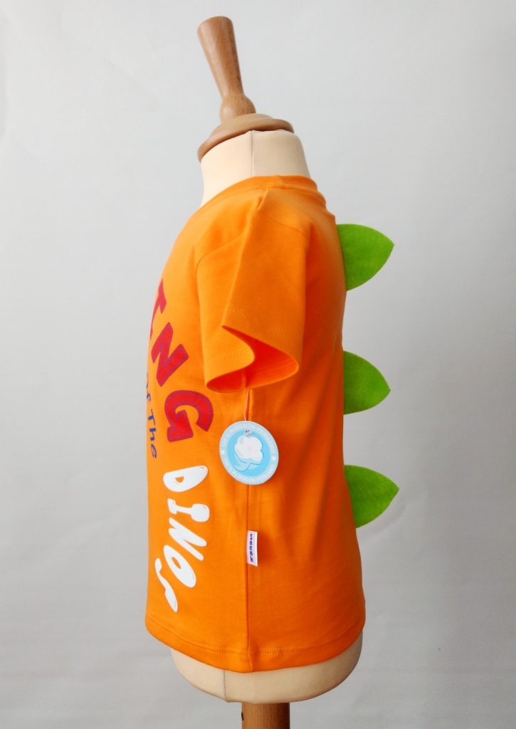 Camiseta dinosaurio relieve "King naranja" - Imagen 2