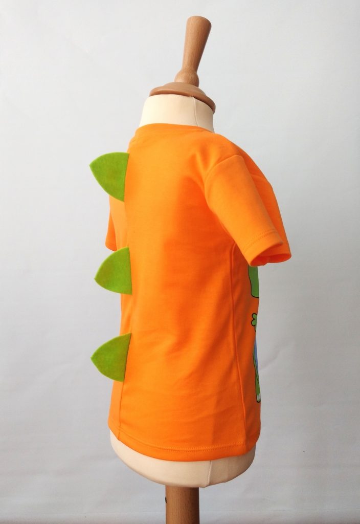 Camiseta dinosaurio relieve "King naranja" - Imagen 4