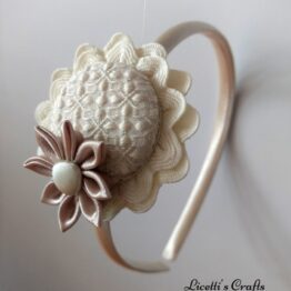 Diadema ceremonia en crudo y marfil