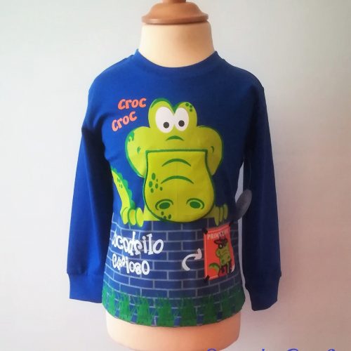 Camiseta manga larga cocodrilo azul