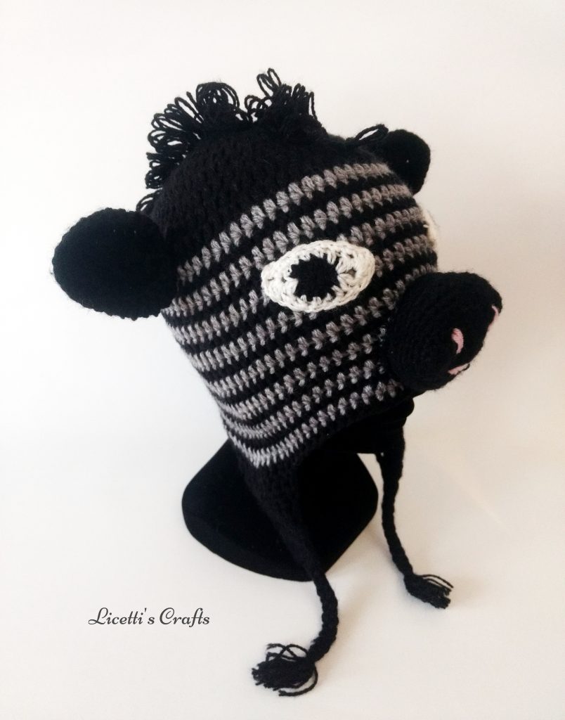 Gorro lana alpaca cebra