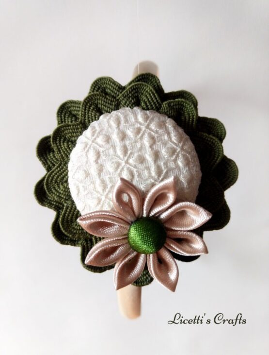 Diadema Trendy color perla y verde - Imagen 2
