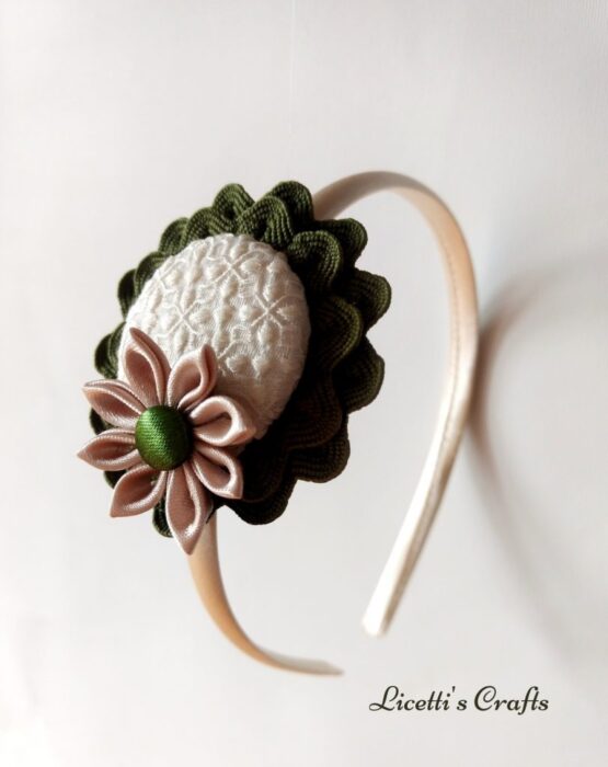 Diadema Trendy color perla y verde