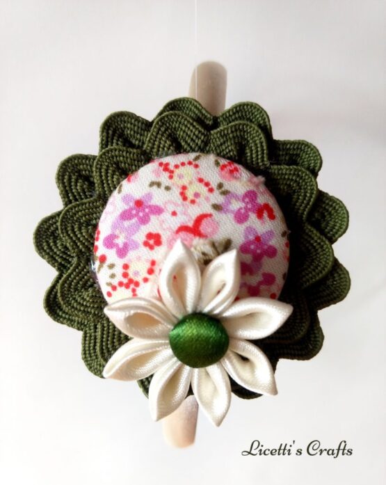 Diadema Trendy color perla y verde - Imagen 2