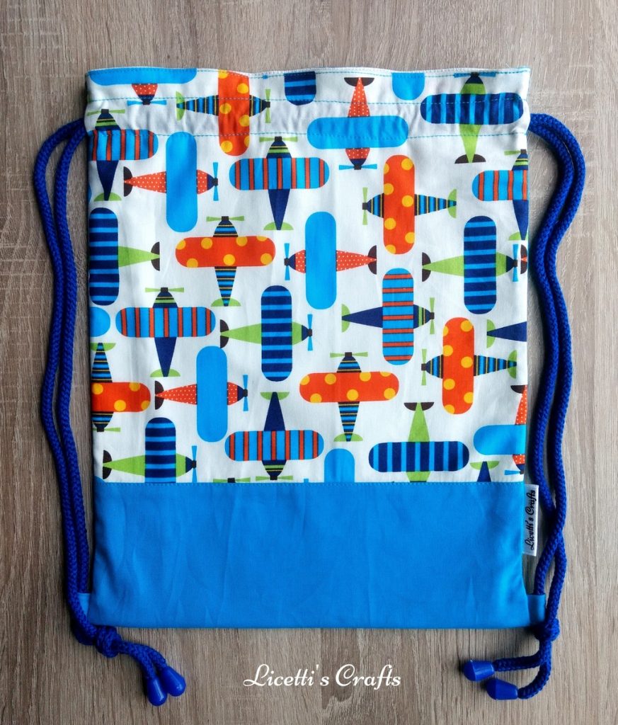 Mochila de cuerdas diseño avionetas