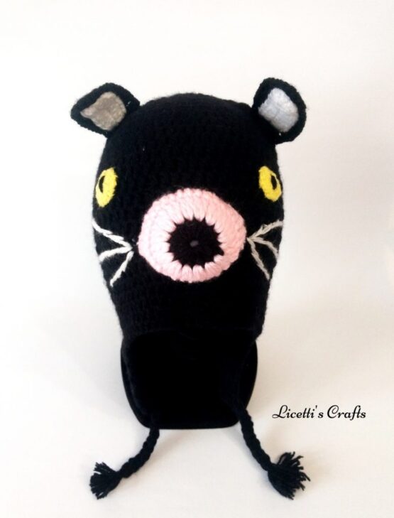 Gorro lana alpaca gato negro - Imagen 2
