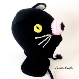 Gorro lana alpaca gato negro