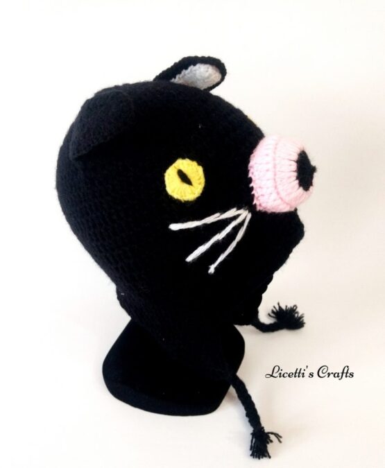 Gorro lana alpaca gato negro
