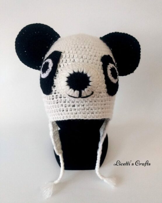 Gorro lana alpaca oso panda
