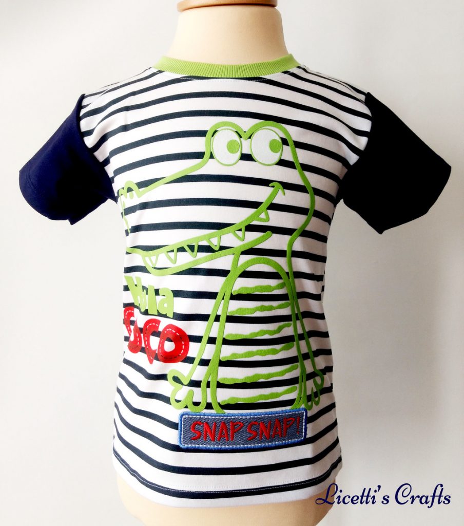 Camiseta cocodrilo en relieve con púas en la espalda en algodón pima