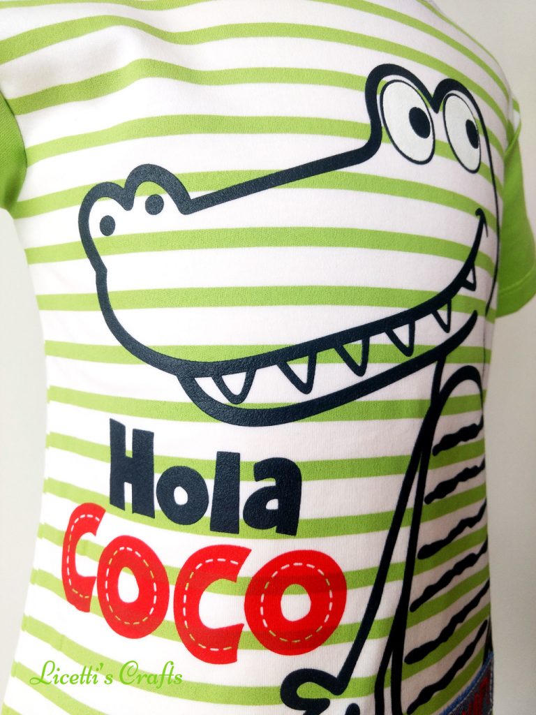 Zoom cocodrilo en relieve para camiseta algodón pima