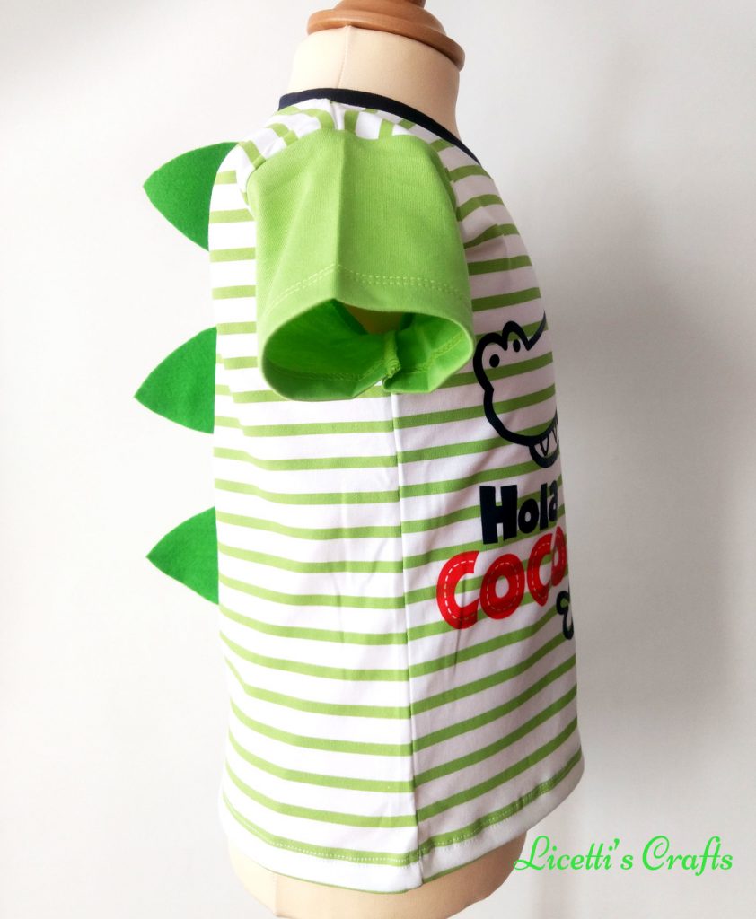 Detalle costado camiseta algodón pima con púas de cocodrilo