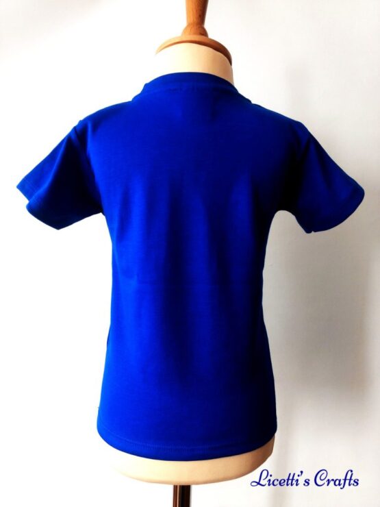 Espalda camiseta algodón pima azulona para niño y niña
