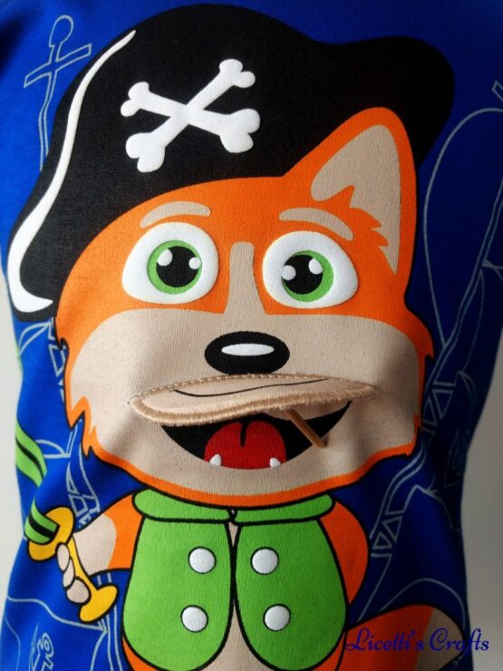 Zoon zorro pirata en relieve para camiseta