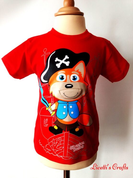 Camiseta algodón pima con zorro pirata boca cerrada