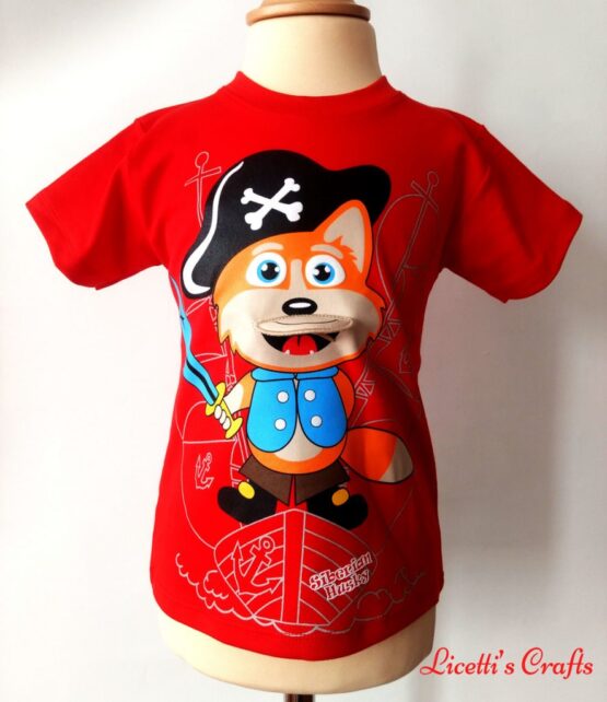 Camiseta algodón pima zorro pirata rojo