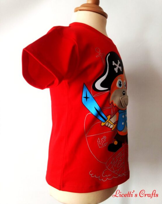 Detalle costado derecho camiseta algodón pima zorro pirata