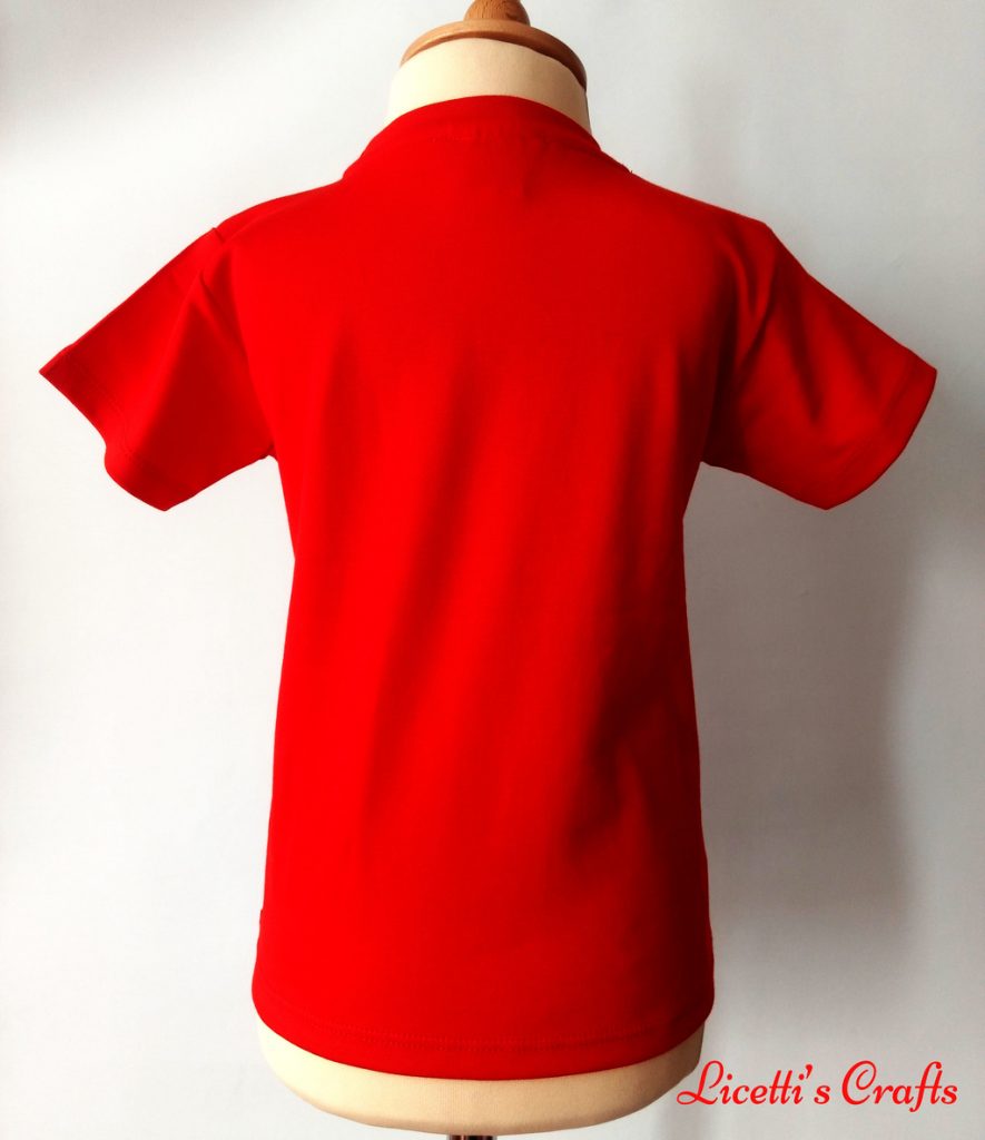 Espalda camiseta en algodon pirma roja