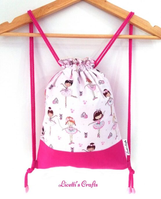 mochila cuerdas infantil hecha a mano bailarinas