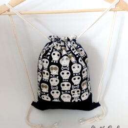 mochila cuerdas hecha a mano calavera mexicana negra