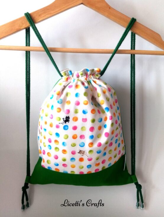 mochila infantil hecha a mano gatos bolitas