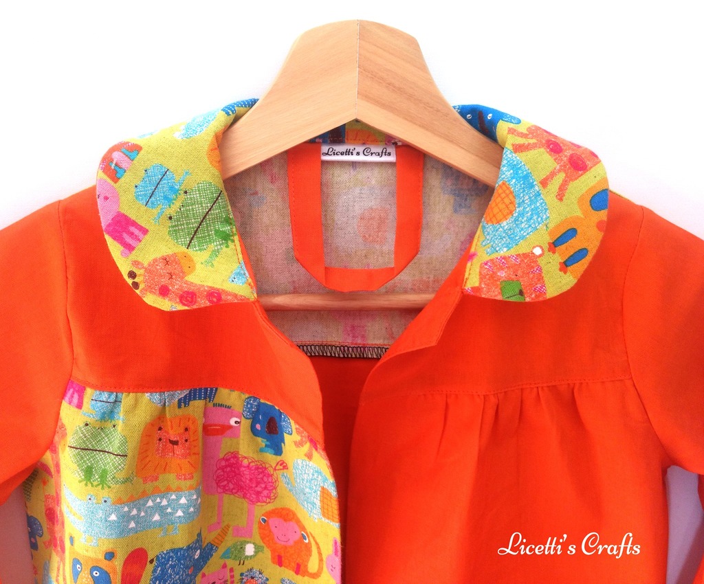 Detalle cuello baby infantil hecho a mano animales