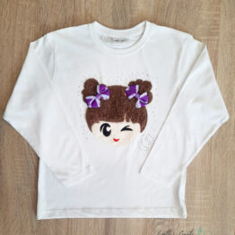 Camiseta manga larga muñeca cara con lazos