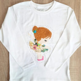 Camiseta manga larga bailarina relieve