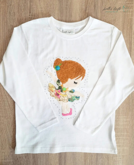 Camiseta manga larga bailarina relieve