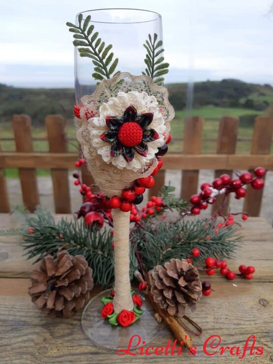 Copa decorada navidad