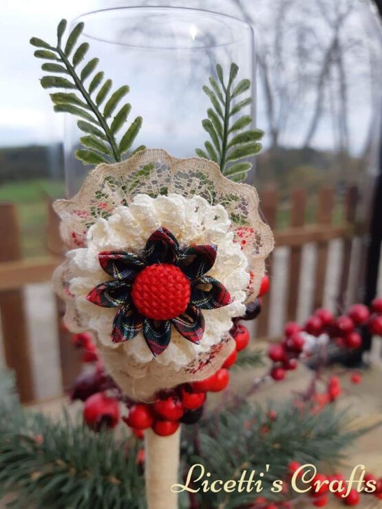 Detalle copa decorada navidad