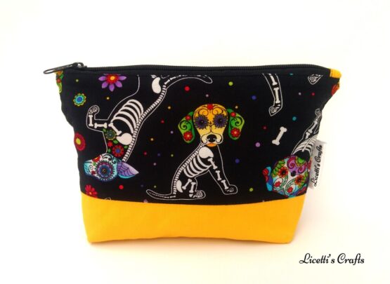 Neceser hecho a mano perro calavera mexicana