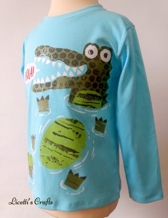 Camiseta manga larga "Cocodrilo nadando" - Imagen 4