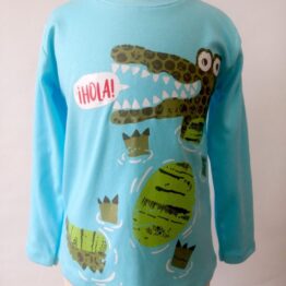 camiseta algodón pima manga larga cocodrilo nadando