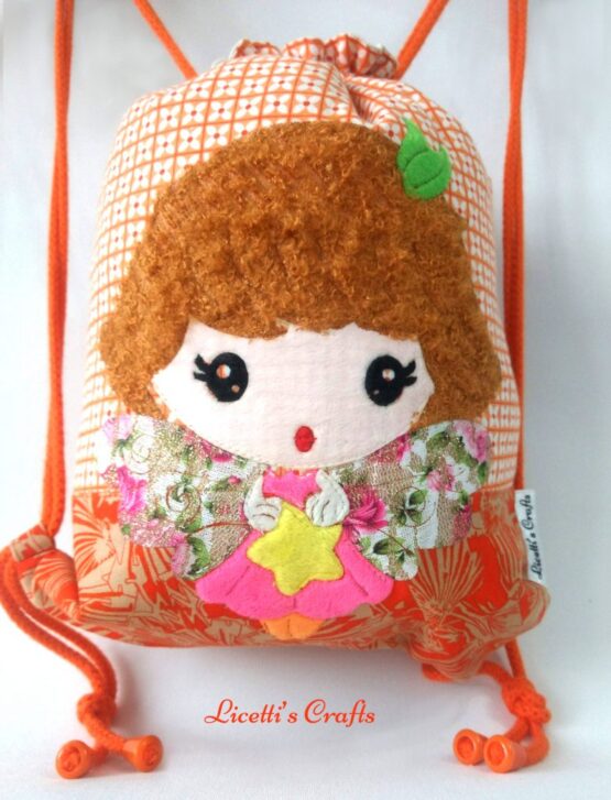 Mochila cuerdas muñeca relieve kawaii