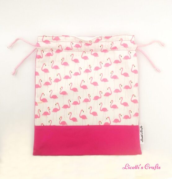 Bolsa merienda infantil "Flamencos rosas"