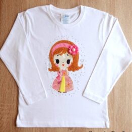 camiseta manga larga hecha a mano princesa