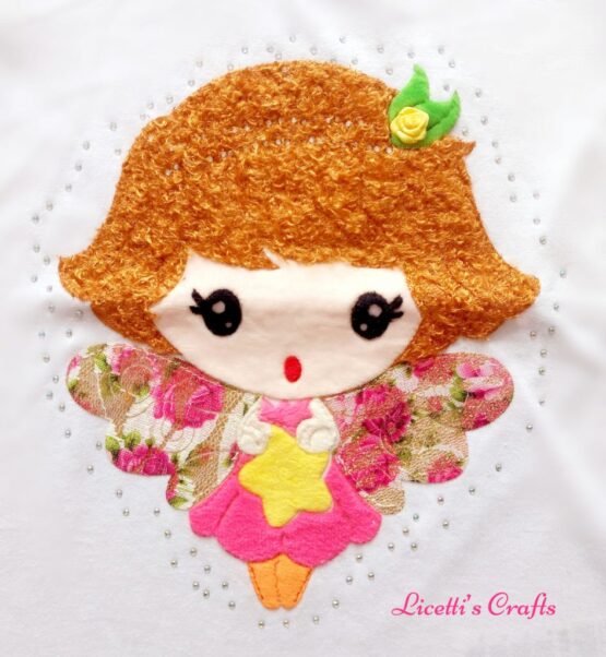 hada angelito en relieve para camiseta