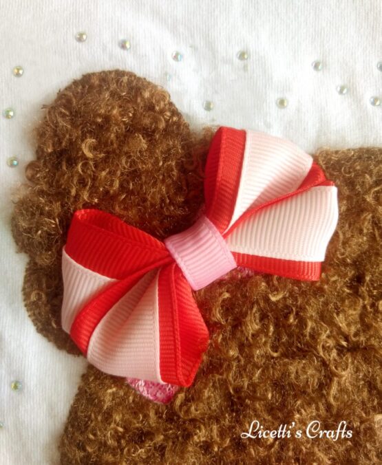 lazo hecho a mano para camiseta muñeca en relieve