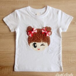 Camiseta manga corta con relieve hecho a mano wink